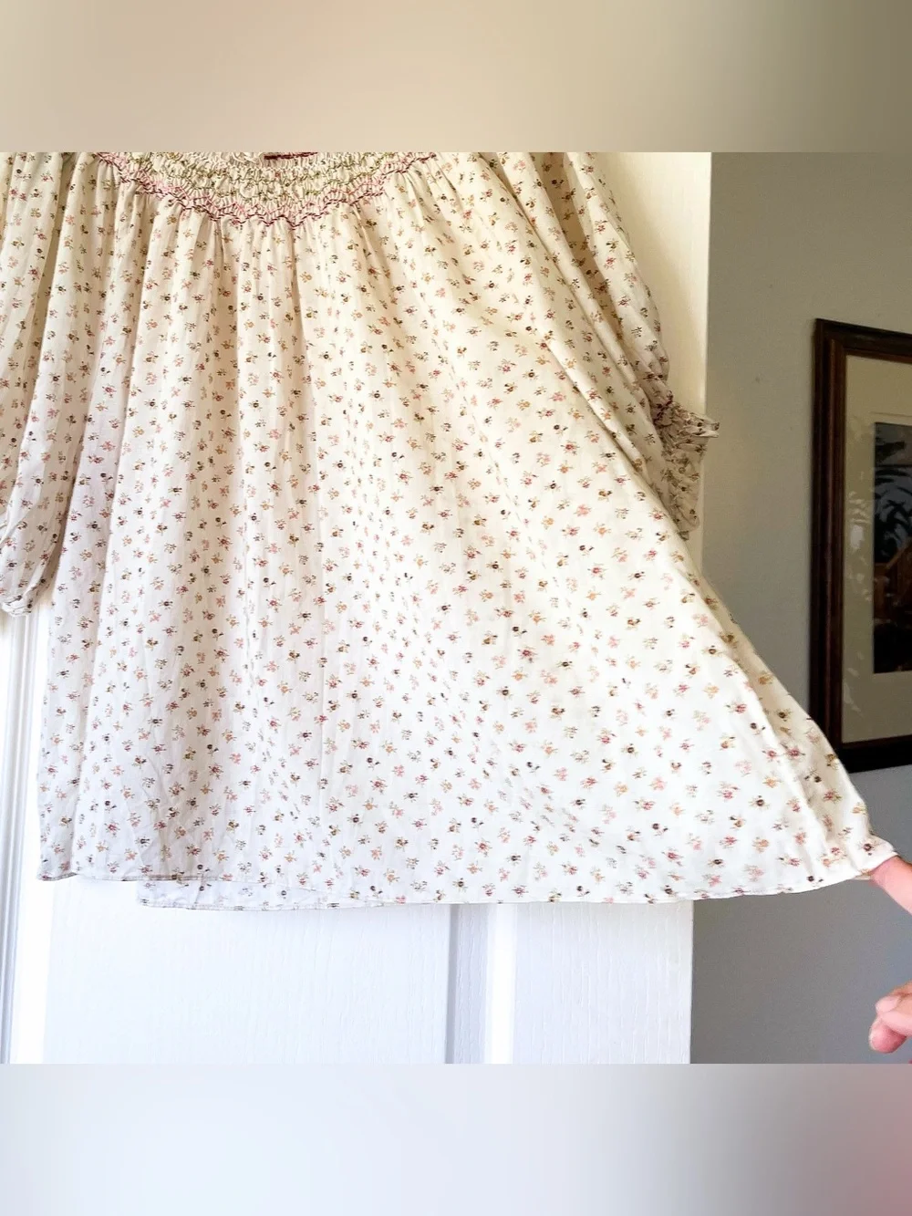 DÔEN Annalise Blouse Parc Monceau Floral Cream Medium EUC